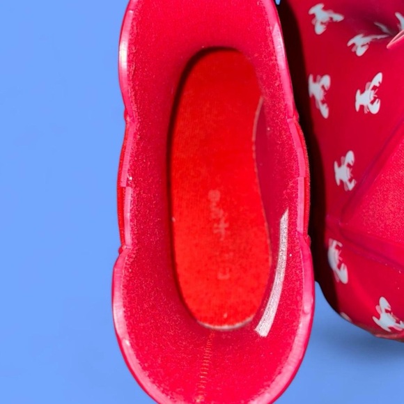 London Fog Red Lobster Pattern Rain Boots - Picture 4 of 7